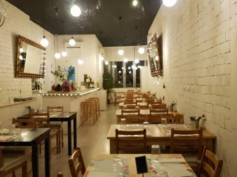Empty restaurant decoration Stock Photos