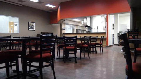 Empty restaurant Stock Footage 87342291