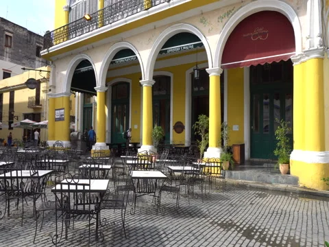 Empty restaurant at the morning time Stock Footage 70817298