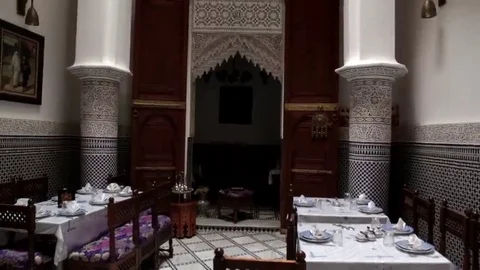 Empty restaurant in Morocco Stock Footage 69109230