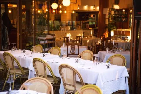 Empty restaurant Stock Photos