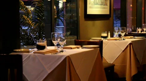 Empty Restaurant Tables Stock Footage 787316