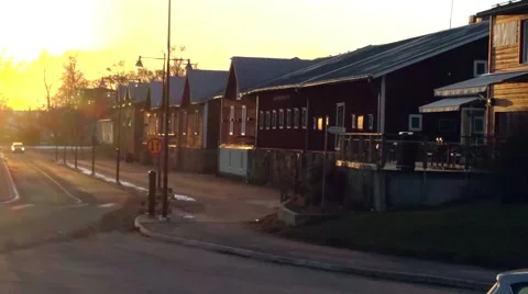 Empty restaurants at a earley spring evening, in Hanko, Finland Stock Footage 65111005