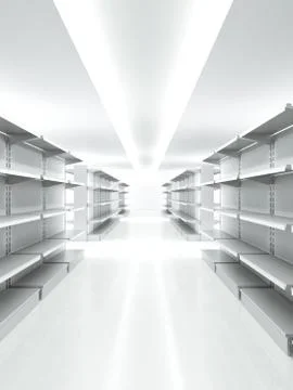 Empty retail shelves 库存插图