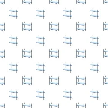 Empty retail store shelves pattern on white background Stockillustratie