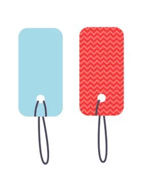 Empty retro colorful vector labels price tag with strings Stock Illustration