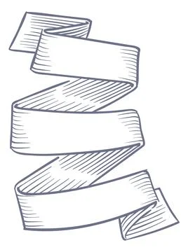 Empty ribbon banner. Swirl scroll. Decorative header template Stock Illustration