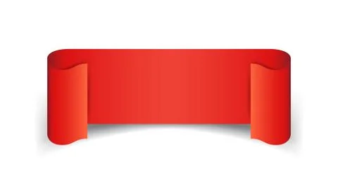 Empty ribbon vector icon. Blank sticker label on white background. Stock Illustration