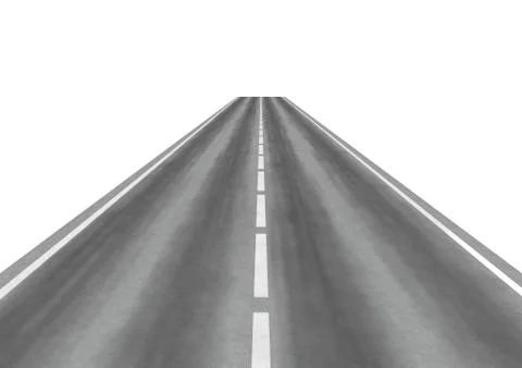 Empty road (3d isolated workpieces on white background series) Stock Illustration