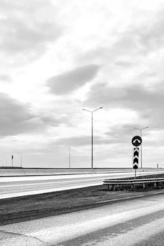 Empty Road and Sky Stock Photos