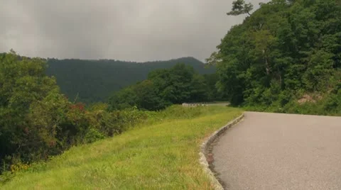 Empty Road on the Blue Ridge Parkway Stock Footage 15886396