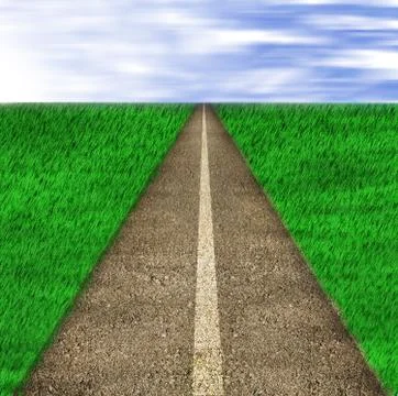 Empty road with blue sky Stock Illustration