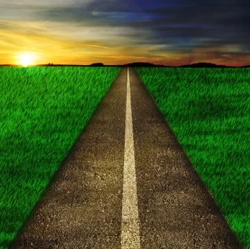 Empty road with blue sky Stock Illustration