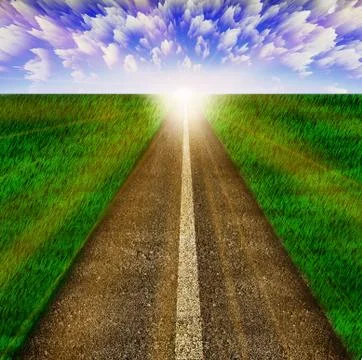 Empty road with blue sky 스톡 일러스트