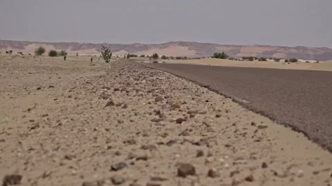Empty road at the desert Stockbeeldmateriaal 152311779