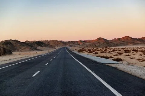 Empty road in a desert 스톡 사진