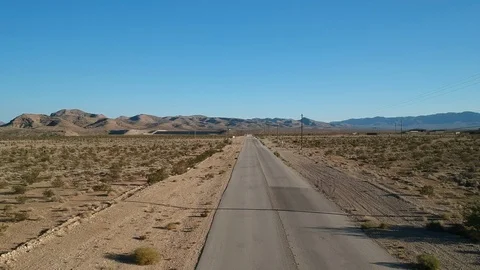 Empty road - drone flying forward Video stock 107879131