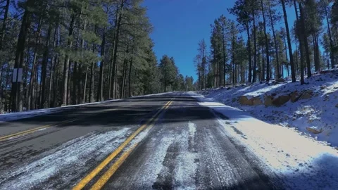 Empty Road During the Winter Stock Footage 145921819