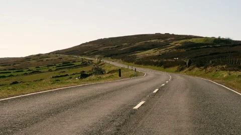 Empty road highway road in middle of nowhere Stock Footage 307833305