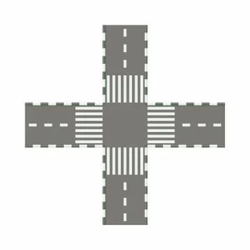 Empty road intersection icon, cartoon style 스톡 일러스트