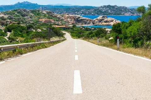 Empty road on La Maddalena Stock Photos
