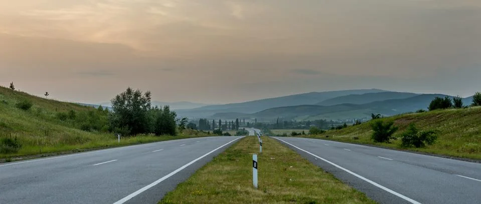 Empty road. Landscape. Stock Photos