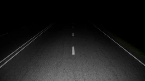 Empty road leading into darkness at night Stock Illustration