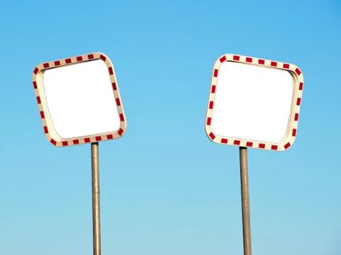 Empty road mirrors Stock Photos