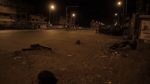 Empty road in the night 库存影片 70965439