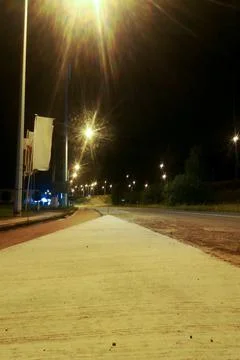 Empty road at night Stock Photos