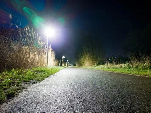 Empty road at night Stock Photos
