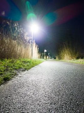 Empty road at night Stock Photos