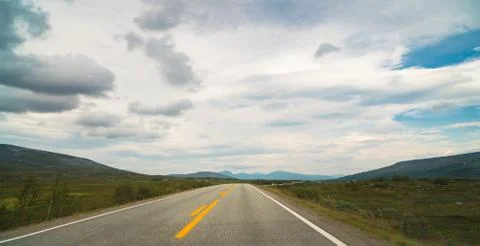 Empty road in Norway Stock Photos