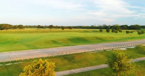 Empty road passing through the lawn Video stock 83819412