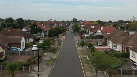 Empty road with property and real estate houses in UK 스톡 동영상 161262716