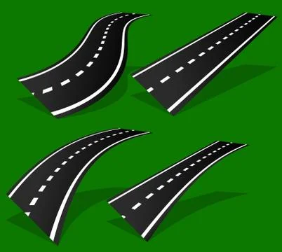 Empty road, roadway with perspective and divider lines Illustrazione stock