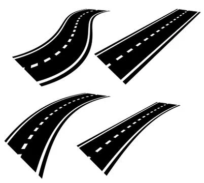 Empty road, roadway with perspective and divider lines Illustrazione stock