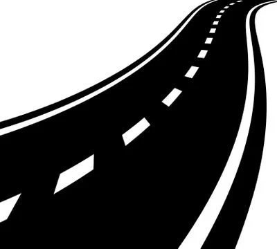 Empty road, roadway with perspective and divider lines Illustrazione stock
