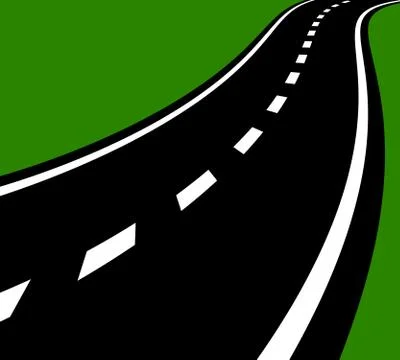 Empty road, roadway with perspective and divider lines Illustrazione stock