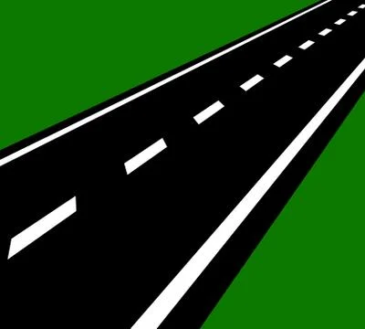 Empty road, roadway with perspective and divider lines Illustrazione stock