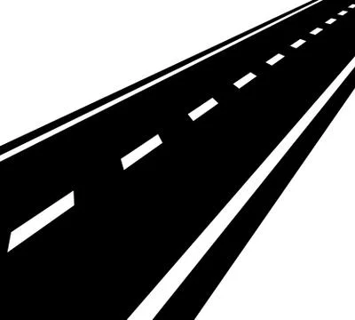 Empty road, roadway with perspective and divider lines Stock Illustration