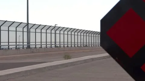 Empty road with sign Stock Footage 11299389