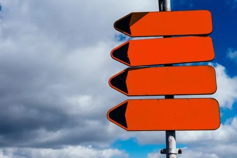 Empty road sign pointers Stock Photos