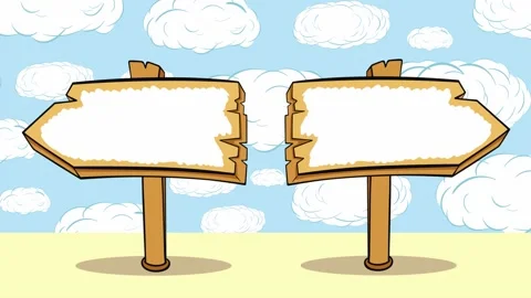 Empty road signs and clouds Stock Footage 99792556