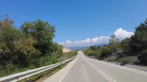 An empty road stretching between the trees. Stock Footage 278106956