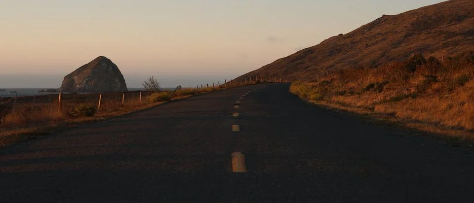 Empty Road at Sunset Stock Photos