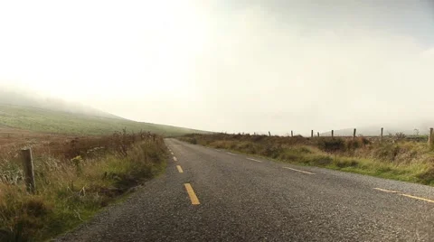 Empty road on top of misty mountain Stock Footage 45076220