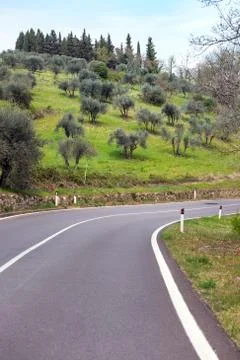 Empty road at the Toscana Stock Photos