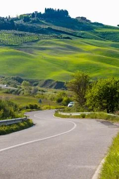 Empty road at the Tuscany Stock-Fotos