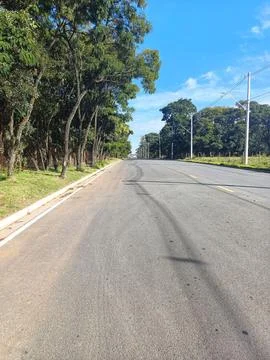 Empty road under blue sky Stock Photos
